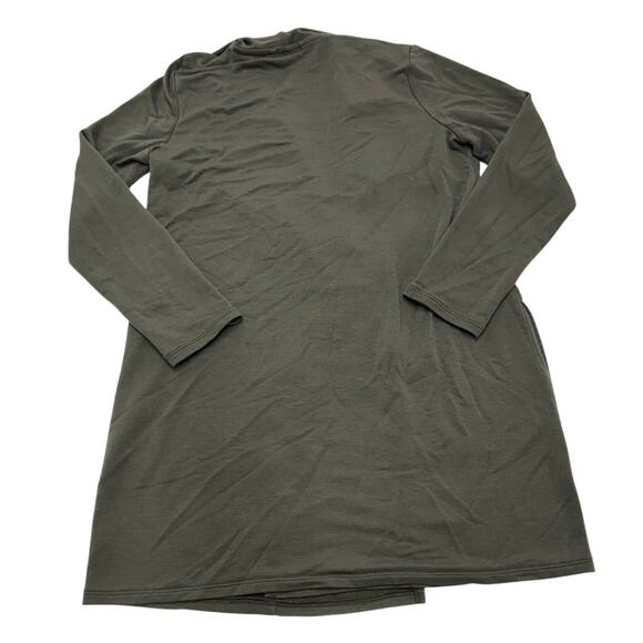 J.Jill Cardigan Women Small Petite Olive Green Open‎ Front Longline Tencel Blend - Picture 3 of 10